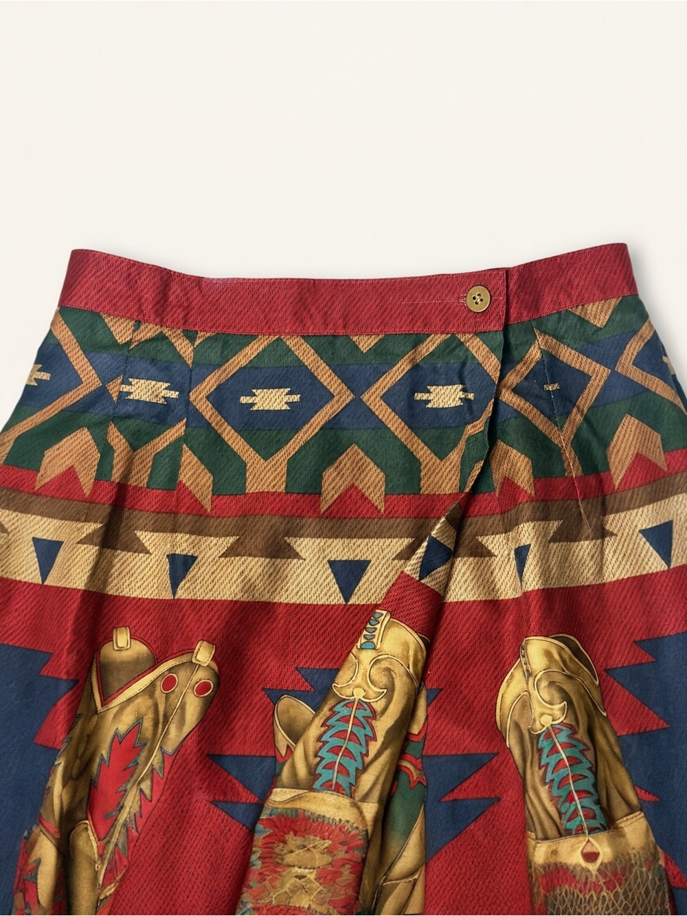VTG Sharon Young Western Cowboy Boot Southwestern Mini Wrap Skirt Nashville SM - Picture 5 of 10